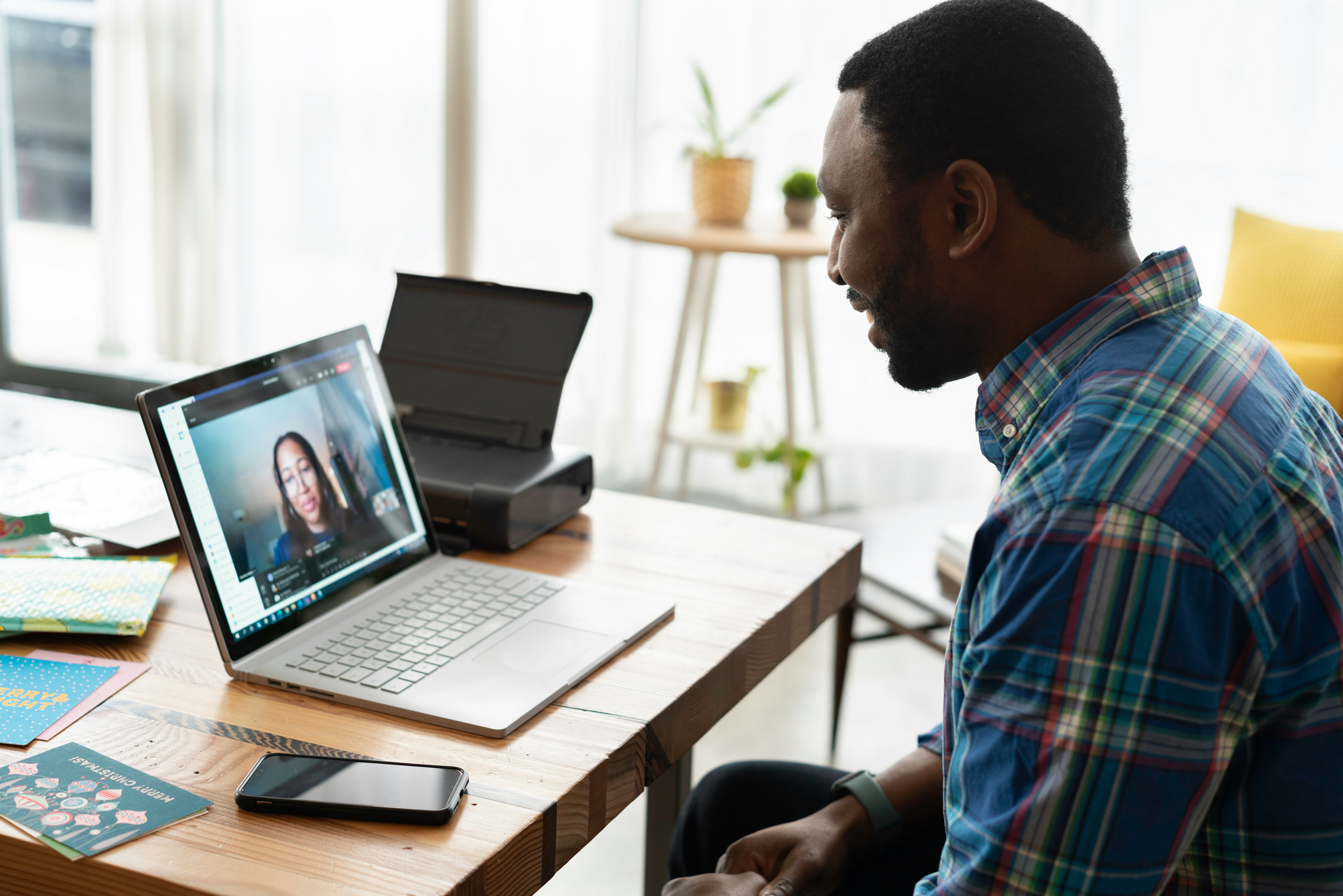 person in a virtual call
